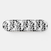 白黒スカルパターン スケートボード (横)