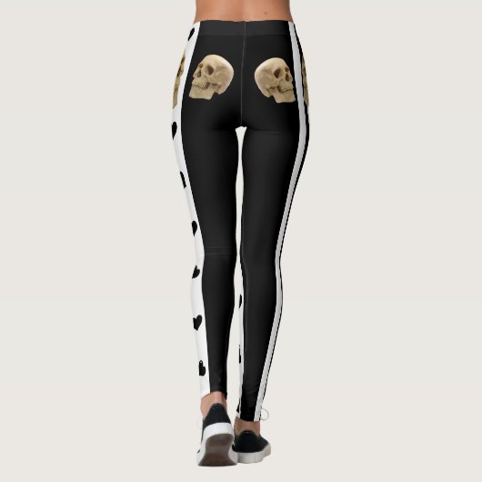 白黒スカルブラックハートレギンス レギンス (裏面)