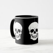 白黒スカルヘッドシルエットハロウィーン マグカップ (正面左)