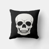 白黒スカルヘッドハロウィ不気味ン クッション (裏面)