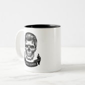 白黒スカルマグカップ ツートーンマグカップ (正面左)