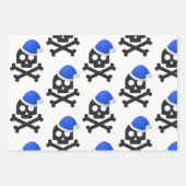 白黒スカルラッピング紙 ラッピングペーパーシート (正面2)