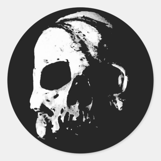 白黒スカル大学 ラウンドシール (正面)