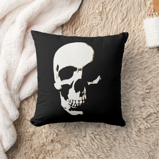 白黒スカル クッション (ブランケット)