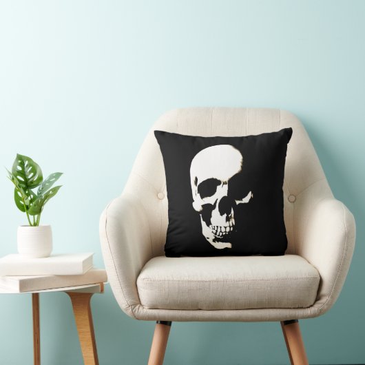 白黒スカル クッション (椅子)