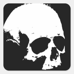 白黒スカル スクエアシール