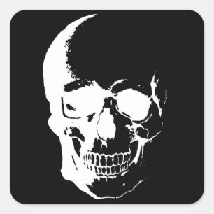 白黒スカル スクエアシール