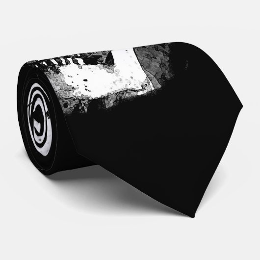 白黒スカル ネクタイ (ロール)