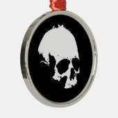 白黒スカル メタルオーナメント (右)
