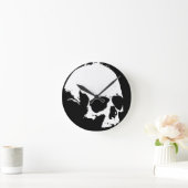 白黒スカル ラウンド壁時計 (ホーム)
