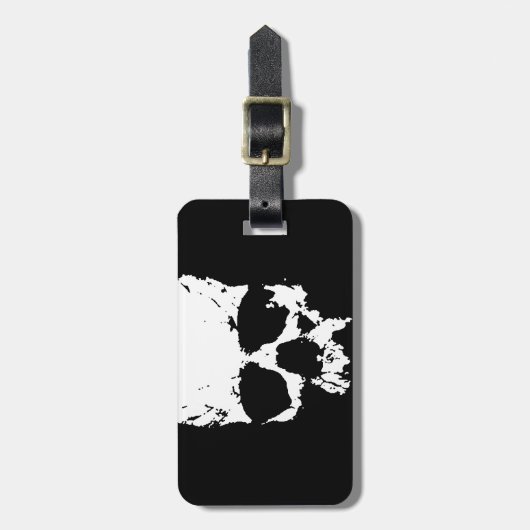 白黒スカル ラゲッジタグ (正面縦)