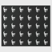 白黒スカル ラッピングペーパー (フラット)