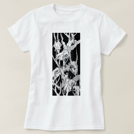白黒スカル Tシャツ (デザイン正面)