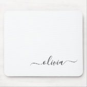 白黒スガーリークリプトのモノグラム名モダン マウスパッド (正面)