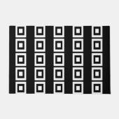 白黒スクウェアモダン4Layla ドアマット (正面)