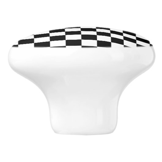 白黒スクウェア市松模様にドレッサー セラミックノブ (側面)