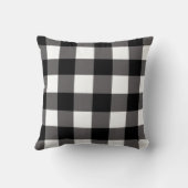 白黒スクウェア市松模様にバッファロープレイド クッション (裏面)