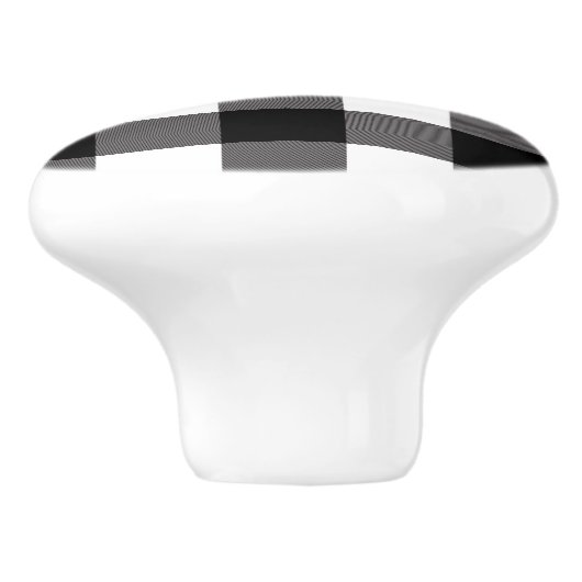 白黒スクウェア市松模様にバッファロープレイド セラミックノブ (側面)