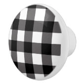白黒スクウェア市松模様にバッファロープレイド セラミックノブ (右)