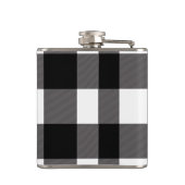 白黒スクウェア市松模様にバッファロープレイド フラスク (裏面)
