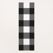 白黒スクウェア市松模様にバッファロープレイド ヨガマット (正面)