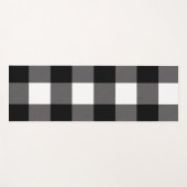 白黒スクウェア市松模様にバッファロープレイド ヨガマット (正面(横))