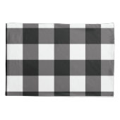 白黒スクウェア市松模様にバッファロープレイド 枕カバー (裏面)