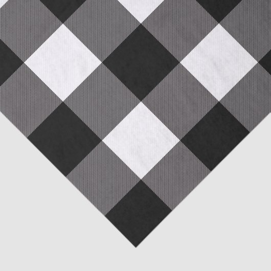 白黒スクウェア市松模様にバッファロープレイド 薄葉紙 (詳細)