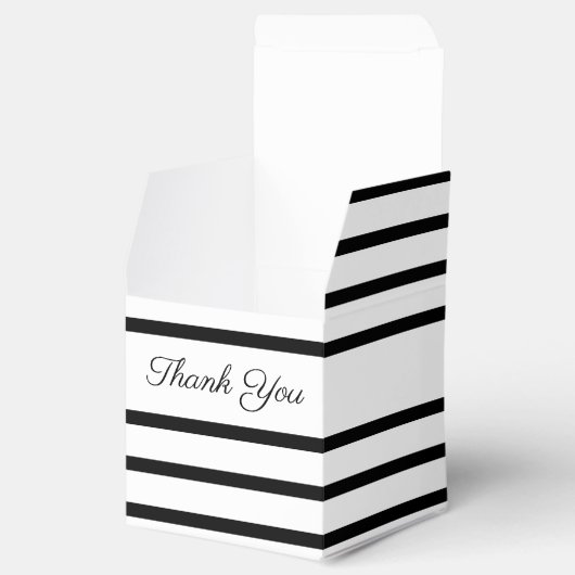 白黒スクエアの結婚ゲスト用のボックス フェイバーボックス (オープン)