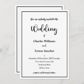 白黒スクリプエレガントト 招待状 (正面/裏面)