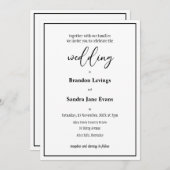 白黒スクリプエレガントト 招待状 (正面/裏面)