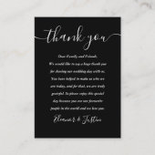 白黒スクリプトありがとうござ結婚う プレイスカード (正面)