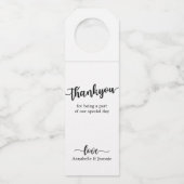 白黒スクリプトありがとう詩結婚の ボトルネックタグ (正面)