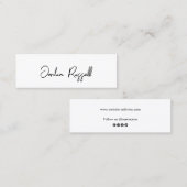 白黒スクリプトのソーシャルメディアネットワーク スキニー名刺 (正面/裏面)