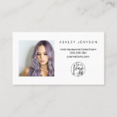 白黒スクリプトのフォトロゴの感謝してい順序 名刺 (裏面)