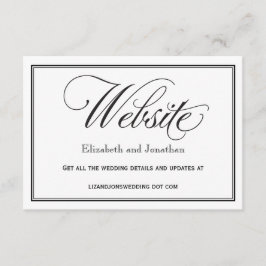 白黒スクリプトの結婚Webサイトカード エンクロージャーカード