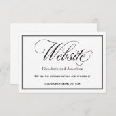 白黒スクリプトの結婚Webサイトカード エンクロージャーカード (正面/裏面)