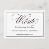 白黒スクリプトの結婚Webサイトカード エンクロージャーカード (正面)