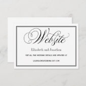 白黒スクリプトの結婚Webサイトカード エンクロージャーカード (正面/裏面)