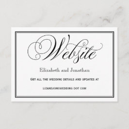 白黒スクリプトの結婚Webサイトカード エンクロージャーカード