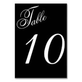 白黒スクリプトエレガントウェディングレセプション テーブルナンバー (正面)