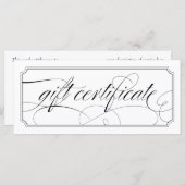 白黒スクリプトエレガントギフト証明書 (正面/裏面)