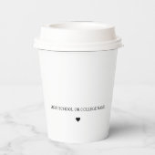 白黒スクリプトエレガント卒業生 紙コップ (裏面)