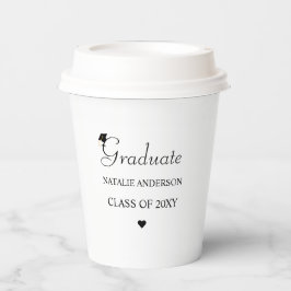 白黒スクリプトエレガント卒業生 紙コップ