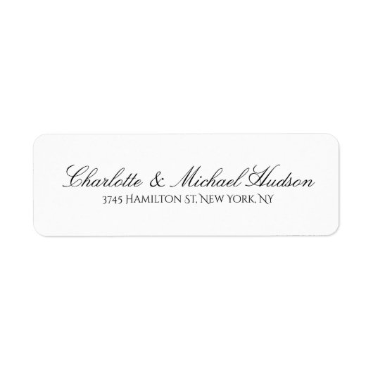 白黒スクリプトクリエイティブトレンディーエレガントファミリ ラベル (正面)