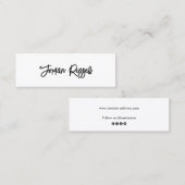 白黒スクリプトソーシャルメディアネットワーキングMi スキニー名刺 (正面/裏面)