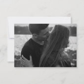 白黒スクリプトファンシーウェディングRSVP | フォト 出欠カード (裏面)