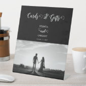 白黒スクリプトフォトウェディングカードギフト 台座サイン (インサイチュ)