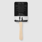 白黒スクリプトフォト結婚式 プログラム ハンドファン (裏面)