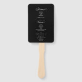 白黒スクリプトフォト結婚式 プログラム ハンドファン (正面)